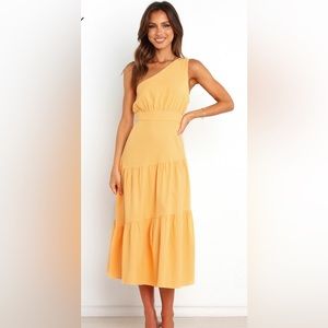 Petal and pup one shoulder orange dress